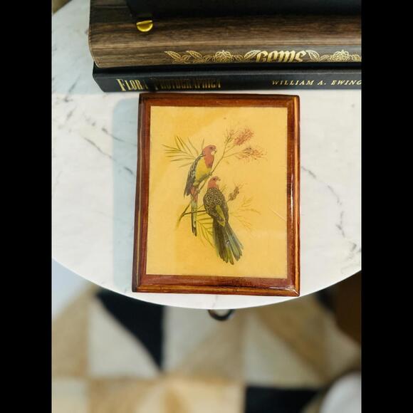 Retro Wooden Plaque with Parrots - Picture 4 of 5